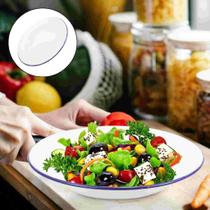 Kit 2 Pratos Esmaltados Brancos Alumínio 22cm Cozinha pratos de acampamento prato macarrão hotel sobremesa branco