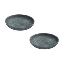 Kit 2 Pratos Fundo Para Massa em Pedra Sabão Borda Alta 28cm