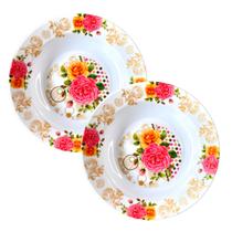 Kit 2 Pratos Fundo Redondo Branco em Melamina 20cm Buffet