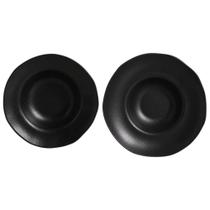 Kit 2 Pratos Orgânicos Preto Matte 250ml e 450ml Porto Brasil Servir Mesa Posta