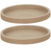 Kit 2 Pratos Pequenos para Vaso de Flores 33,5cm Granito Areia Tramontina Plantas Folhagens Kit 2 Pratos Pequenos para Vaso de Flores 33,5cm Granito Areia Tramontina Plantas Folhagens