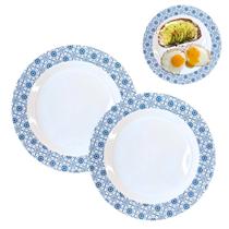 Kit 2 Pratos Raso em Melamina Grande 27,5cm Para Refeição