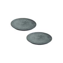 Kit 2 Pratos Raso Redondo Pedra Sabão Sobremesa e Bolos 18cm