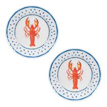 Kit 2 Pratos Rasos 28cm Melamina Restaurante Buffet Lagosta