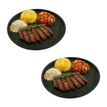 Kit 2 Pratos Rasos De Pedra Sabão Rústico 28 Cm Mantém Calor Kit 2 Pratos Rasos De Pedra Sabão Rústico 28 Cm Mantém Calor