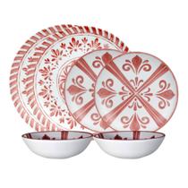 Kit 2 Pratos Sobremesa e 2 Refeição 2 Bowls 290ml Melamina