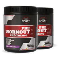 Kit 2 Pré Treino com Creatina Beta Alanina Arginina Taurina Tirosina e Cafeína Sabor Açaí com Guaraná 300g Fitoprime Kit 2 Pré Treino com Creatina Beta Alanina Arginina Taurina Tirosina e Cafeína Sabor Açaí com Guaraná 300g Fitoprime