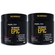 Kit 2 Pré Treino Epic Frutas Vermelhas 300g Força e Resistência Probiótica