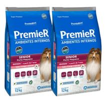 Kit 2 Premier Ambiente Interno Cão Mini Senior Frango 12Kg