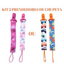 Kit 2 Prendedores de Chupeta Estampas Divetidas