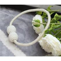 Kit 2 Prendedores De Cortina Magnético Ímã Enfeite Pérola Kit 2 Prendedores De Cortina Magnético Ímã Enfeite Pérola