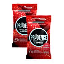Kit 2 Preservativo Prudence Cores e Sabores Morango 3 Unidades