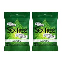 Kit 2 Preservativos Delicioso Aroma Sex Free Menta