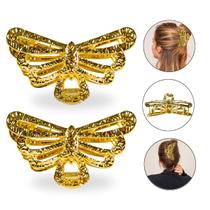 Kit 2 Presilha Prendedor Cabelo Libélula Asas Dourada Metal Kit 2 Presilha Prendedor Cabelo Libélula Asas Dourada Metal