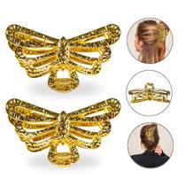 Kit 2 Presilha Prendedor Cabelo Libélula Asas Dourada Metal Kit 2 Presilha Prendedor Cabelo Libélula Asas Dourada Metal