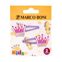 Kit 2 Presilhas Cabelo Pequena Linha Kids Coroa Marco Boni