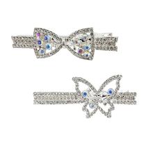 Kit 2 Presilhas de Cabelo com Strass Brilho Bico de Pato