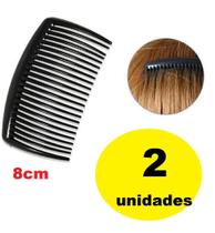 Kit 2 presilhas de cabelo feminina pente 8cm Preto