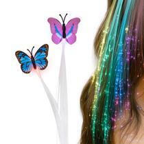 Kit 2 Presilhas De Cabelo Luz Led Xuxinha Trança Coloridas Acessórios