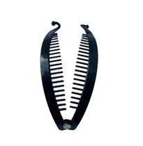 Kit 2 Presilhas De Cabelo Preta Estilo Banana c/ Pente 14cm