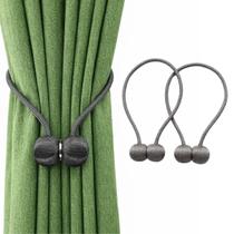 Kit 2 Presilhas Prendedor Cortina Par Enfeite Decoração Sala Imã Argola Magnético Amarrador Trançado