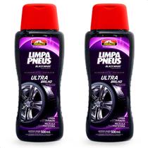 Kit 2 Pretinhos Automotivo Limpa Pneus Classic Ultra Brilho Proauto 500ml