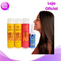 Kit 2 Progressivas sem formol + Shampoo Anti-Resíduos Natuterapia + Brinde Spray Liso - Natuhair - 300 ml