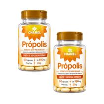 Kit 2 Própolis Extrato Seco 60 Cápsulas 550mg Chamel