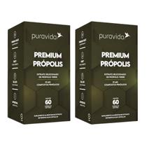 Kit 2 Própolis Verde Puravida Compostos Fenólicos 250Mg 60Cápsulas