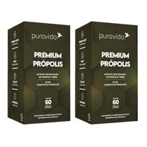 Kit 2 Própolis Verde Puravida Compostos Fenólicos 250Mg 60Cápsulas