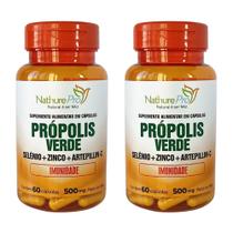 Kit 2 Própolis Verde (Selênio + Zinco + Artepillin-c) 60 Cápsulas 500mg - NathurePro