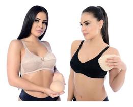 Kit 2 Prótese Mamária Externa + Sutiã Para Prótese Mamária