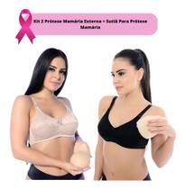 Kit 2 Prótese Mamária Externa + Sutiã Para Prótese Mamária