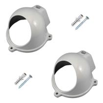 Kit 2 Protetor Branco Para Câmera Dome Com Acoplador Conexão - Senun Metal