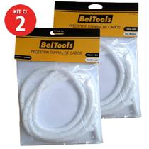 Kit 2 Protetor Cabos Espiral 12mm X 2 Metros Branco Beltools