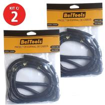Kit 2 Protetor Cabos Espiral 12mm X 2 Metros Preto Beltools