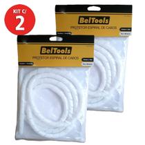 Kit 2 Protetor Cabos Espiral 14mm X 2 Metros Branco Beltools