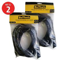 Kit 2 Protetor Cabos Espiral 20mm X 2 Metros Preto Beltools