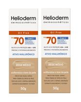 Kit 2 Protetor Facial Helioderm Fps70 Bege Médio 50g Kit 2 Protetor Facial Helioderm Fps70 Bege Médio 50g