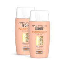 Kit 2 Protetor Facial Isdin Fusion Water Cor Média 50ml Cada Kit 2 Protetor Facial Isdin Fusion Water Cor Média 50ml Cada
