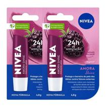 Kit 2 Protetor Labial Nivea Amora Shine Hidratante 4,8g Kit 2 Protetor Labial Nivea Amora Shine Hidratante 4,8g