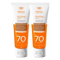 Kit 2 Protetor Solar Actine Colors Pele Morena Mais FPS 70 Toque Seco 40g