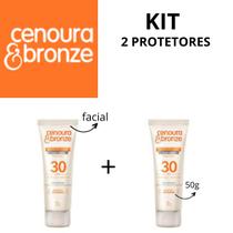 Kit 2 protetor solar facial fps 30 cenoura e bronze 50g