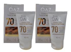 Kit 2 Protetor Solar Facil OAZ Fps70 Gel Creme 40ml