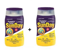 Kit 2 protetor solar fator 60fps sunday creme 120ml