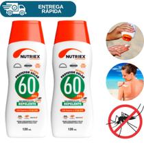 Kit 2 Protetor Solar Fps 60 Ação Repelente 120ml Nutriex 1/3 UVA UVB Bloqueador Solar Fator 60 Creme Kit 2 Protetor Solar Fps 60 Ação Repelente 120ml Nutriex 1/3 UVA UVB Bloqueador Solar Fator 60 Creme