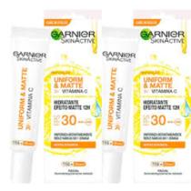 kit 2 Protetor Solar Hidratante Facial Garnier Uniform & Matte Vitamina C FPS 30 15g