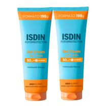 Kit 2 Protetor Solar Isdin Fotoprotector Gel Cream Wet Skin FPS 50 Hidratação Intensa 198g
