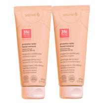 Kit 2 Protetor Solar Mineral Facial 35 FPS Leve 60g Souvie