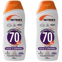 Kit 2 Protetor Solar Soldador Fps 70 Facial Nutriex 120ml